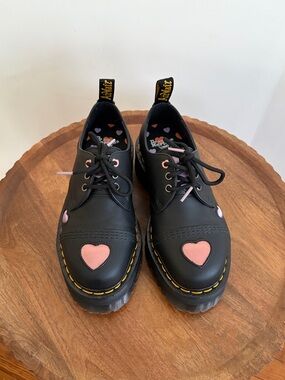 Dr. Martens Leather Heart Oxford Platform Shoes